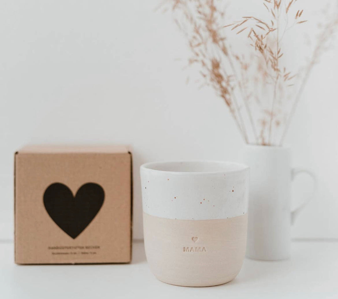 Geburtsvorbereitungsset : Geburtsvorbereitungstee Bald bist du da und Mama- Becher von Eulenschnitt & Überraschung