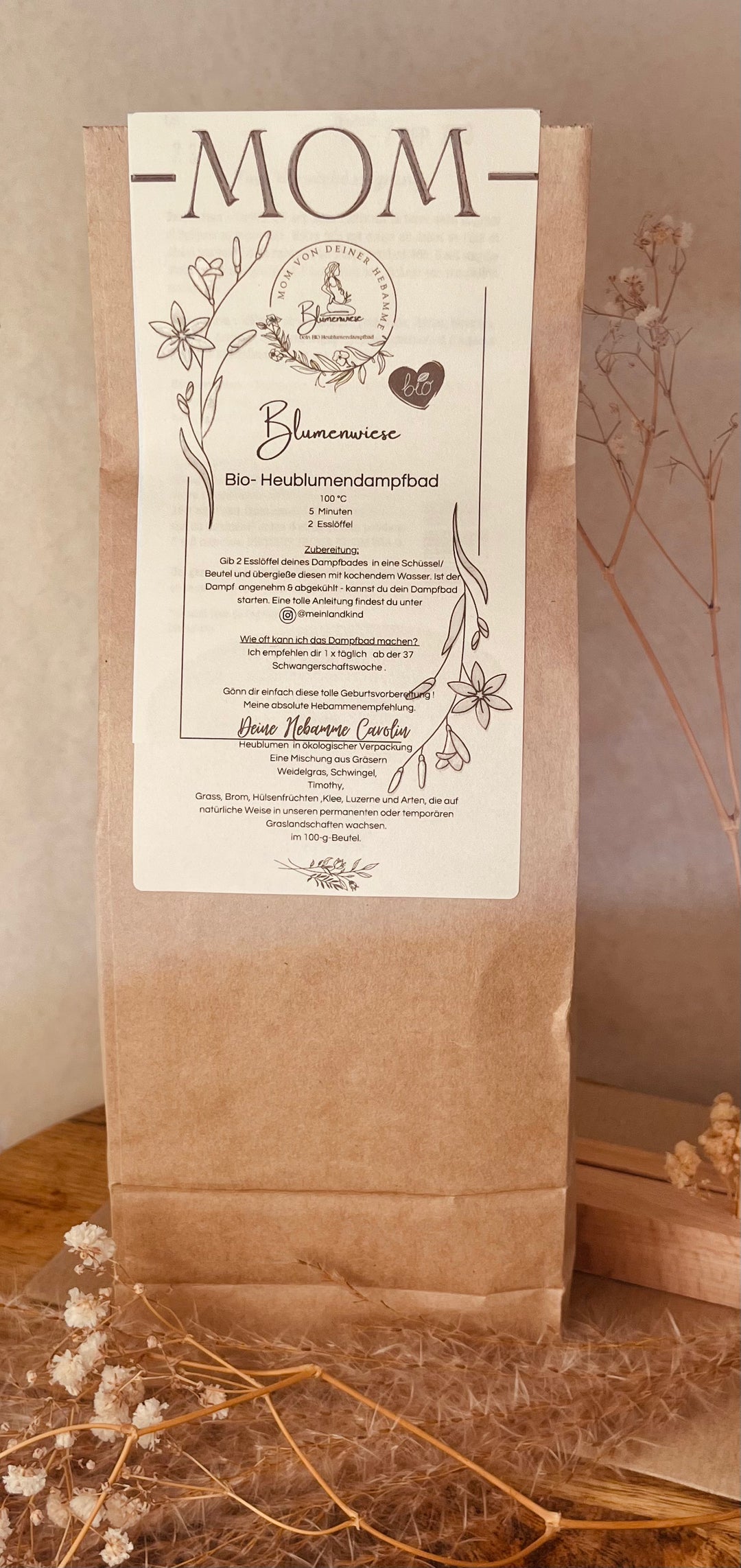 Heublumenbad Geburtsvorbereitung - Blumenwiese Bio 200g