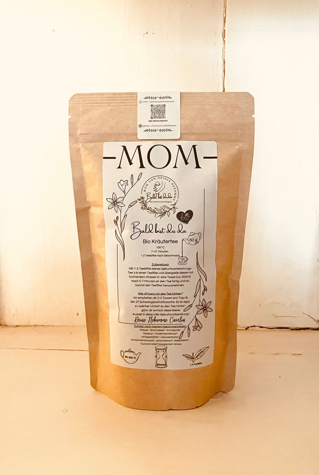 Geburtsvorbereitung BIO Schwangerschaftstee mit Himbeerblättern und Frauenmantel - von MOM®